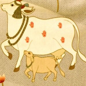 RASAYA-PICHWAAI-KAMDHENU-BEIGE-shop-now-www.wallpapersgarage.com-best-online-store-for-home-furnishing-fabrics-ruby-furnishing-best-curtain-cushion-upholstery-home-furnishing-store-near-me.