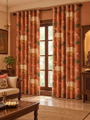 RASAYA-PICHWAAI-KAMDHENU-CORAL-shop-now-www.wallpapersgarage.com-best-online-store-for-home-furnishing-fabrics-ruby-furnishing-best-curtain-cushion-upholstery-home-furnishing-store-near-me.