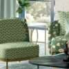"Modern geometric cushion fabric in bold, vibrant colors to brighten your home décor."