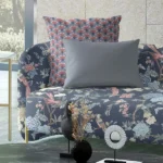 "Soft, durable upholstery fabric with classic patterns for a chic and comfortable seating experience."