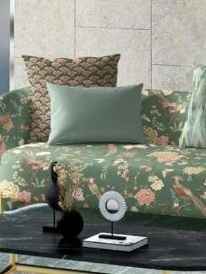 "Modern geometric cushion fabric in bold, vibrant colors to brighten your home décor."