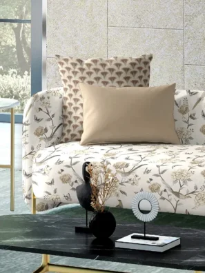"Modern geometric cushion fabric in bold, vibrant colors to brighten your home décor."
