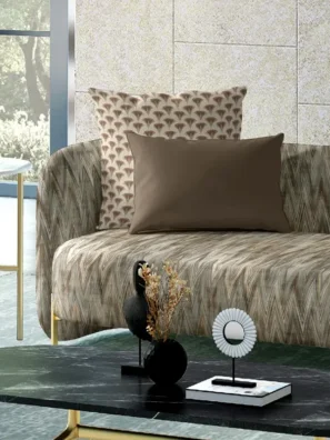 "Soft, durable upholstery fabric with classic patterns for a chic and comfortable seating experience."
