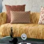 "Modern geometric cushion fabric in bold, vibrant colors to brighten your home décor."