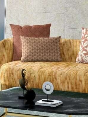 "Modern geometric cushion fabric in bold, vibrant colors to brighten your home décor."