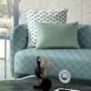 "Modern geometric cushion fabric in bold, vibrant colors to brighten your home décor."