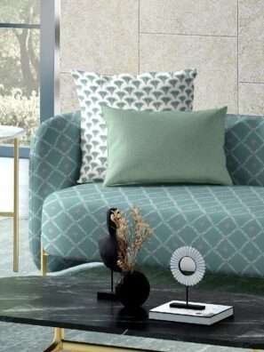 "Modern geometric cushion fabric in bold, vibrant colors to brighten your home décor."