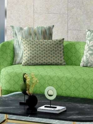 "Modern geometric cushion fabric in bold, vibrant colors to brighten your home décor."