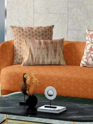 "Modern geometric cushion fabric in bold, vibrant colors to brighten your home décor."