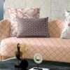 "Modern geometric cushion fabric in bold, vibrant colors to brighten your home décor."