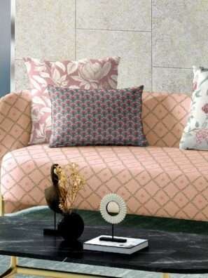 "Modern geometric cushion fabric in bold, vibrant colors to brighten your home décor."