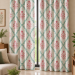 "Stylish printed cushion fabric that complements both traditional and contemporary interior designs."