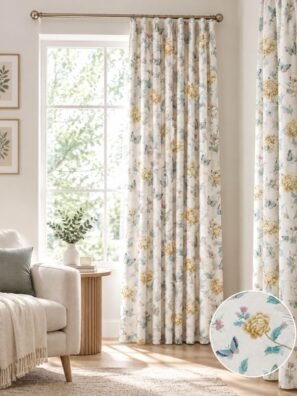 "Stylish printed cushion fabric that complements both traditional and contemporary interior designs."