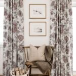 Elegant Floral Printed Window Curtain in Beige & Mauve | Premium Home Decor Curtain