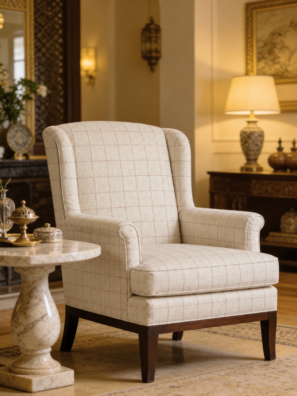 "Designer upholstery fabric with unique patterns to elevate the look of your furniture."